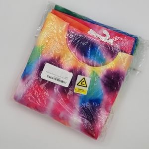 Christmas Tree Skirt 48" Tie dye colorful holidays decoration.